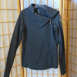 JoFit asymmetrical zip collar pullover size S